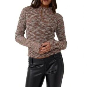 Free People Blair Spacedye Pullover / Black Coffee Combo